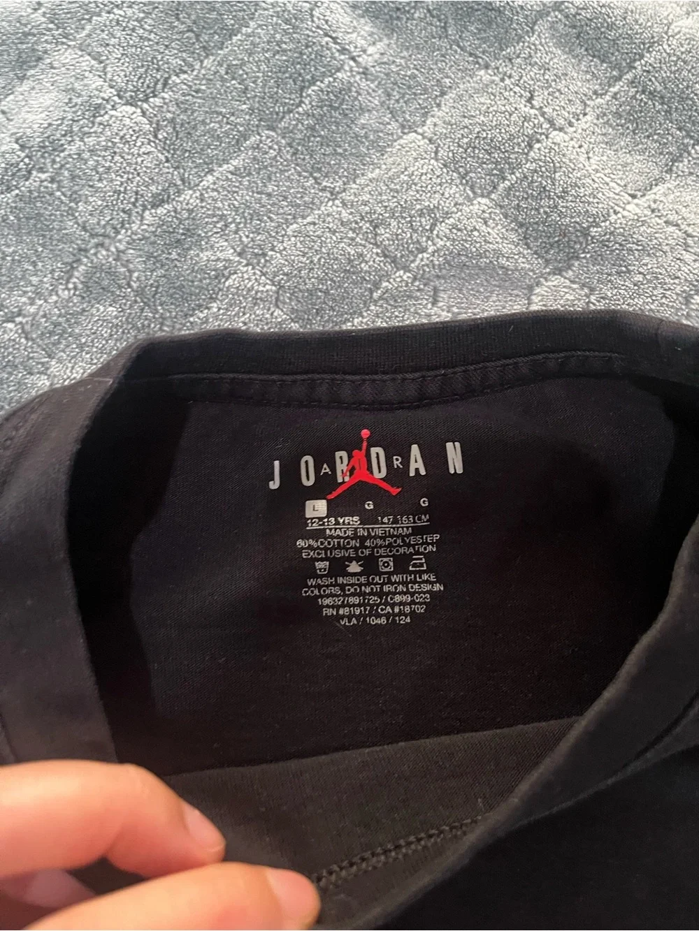 Jordan Black Tee with Red & White Chest Patch